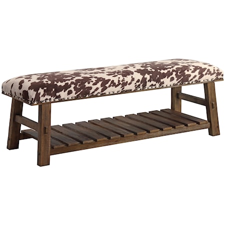 Mesquite Faux Cowhide Bench